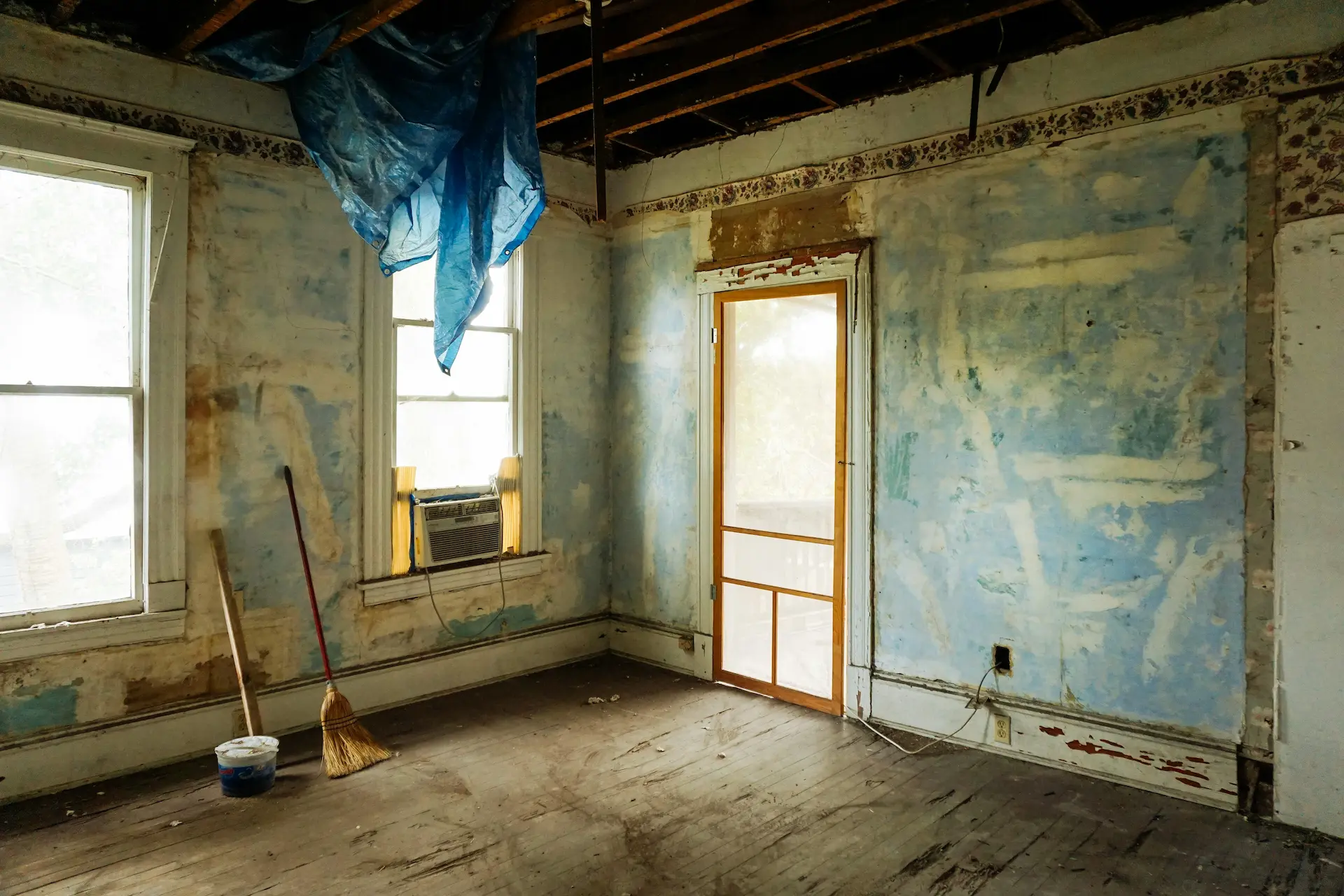 a room about to undergo diy demolition