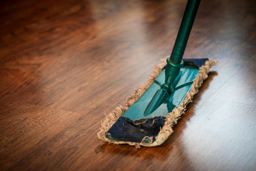 timber flooring being cleaned and polished